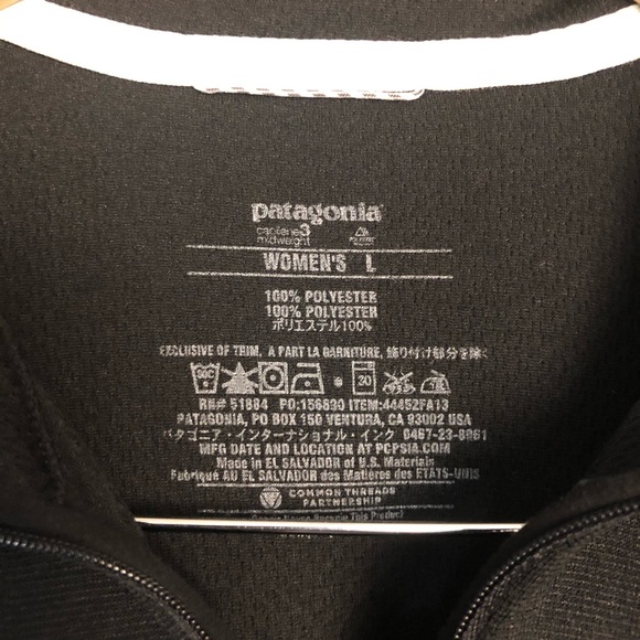 Patagonia Base layer black midweight Quarter Zip Large long sleeve thin - Picture 2 of 5